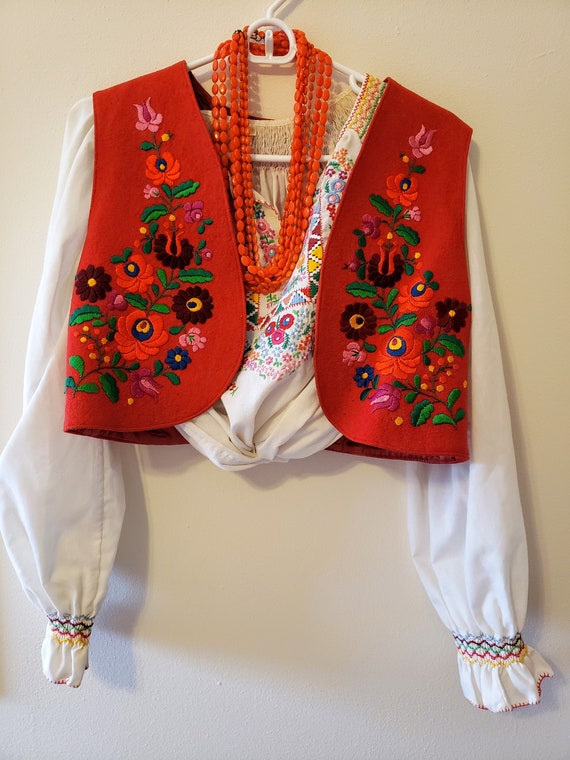 Vintage Embroidered Hungarian Vest from Budapest;