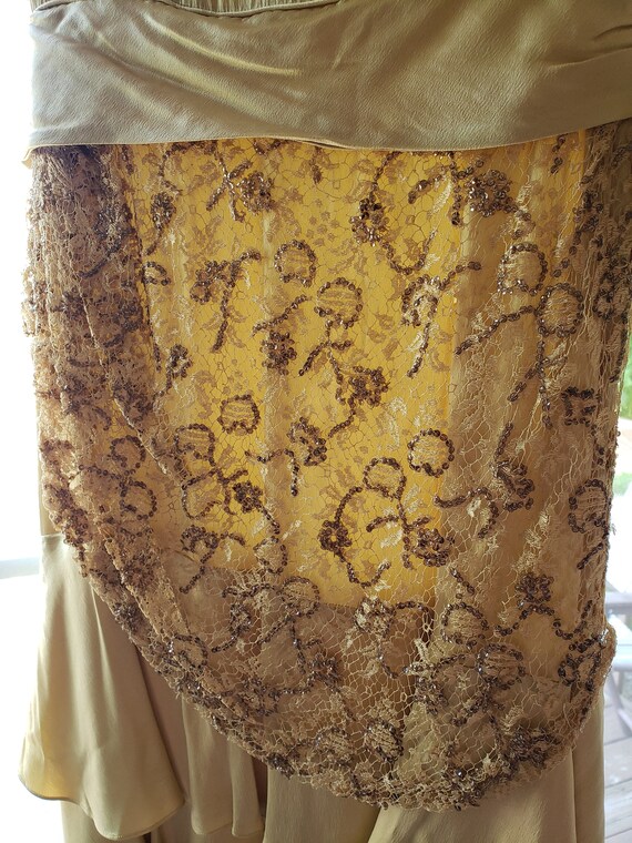 Vintage 1930s Champagne Silk Gown; Antique Weddin… - image 4