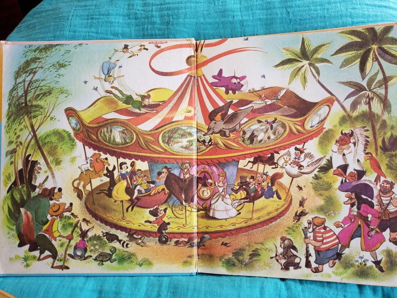 Vintage Walt Disney Children's Book Lot of 2 Treasury Big and Little