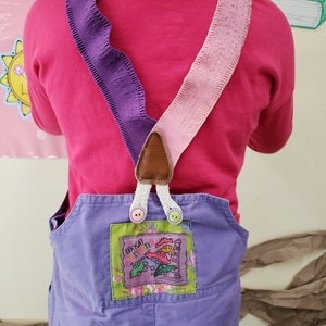 Sweet and Colorful Girls Vintage Overall Shorts Bibs Cottagecore Picnic Perfect Tinkerbell image 5
