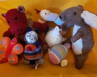 Weirdo Stuffed Animal Family; Rejected Knitting; Quirky; Horror; Queer; Hand Knit; Cottagecore; Grandma; Unique; OOAK