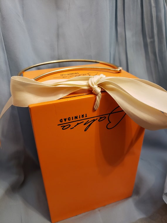 Vintage Orange and Silk Cigar Box Purse So Chic!