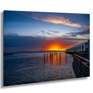San Francisco Embarcadero Sunrise Photo With Bay Water and Pier at Dawn Urban Waterfront Landscape Nature Photography Print Wall Art