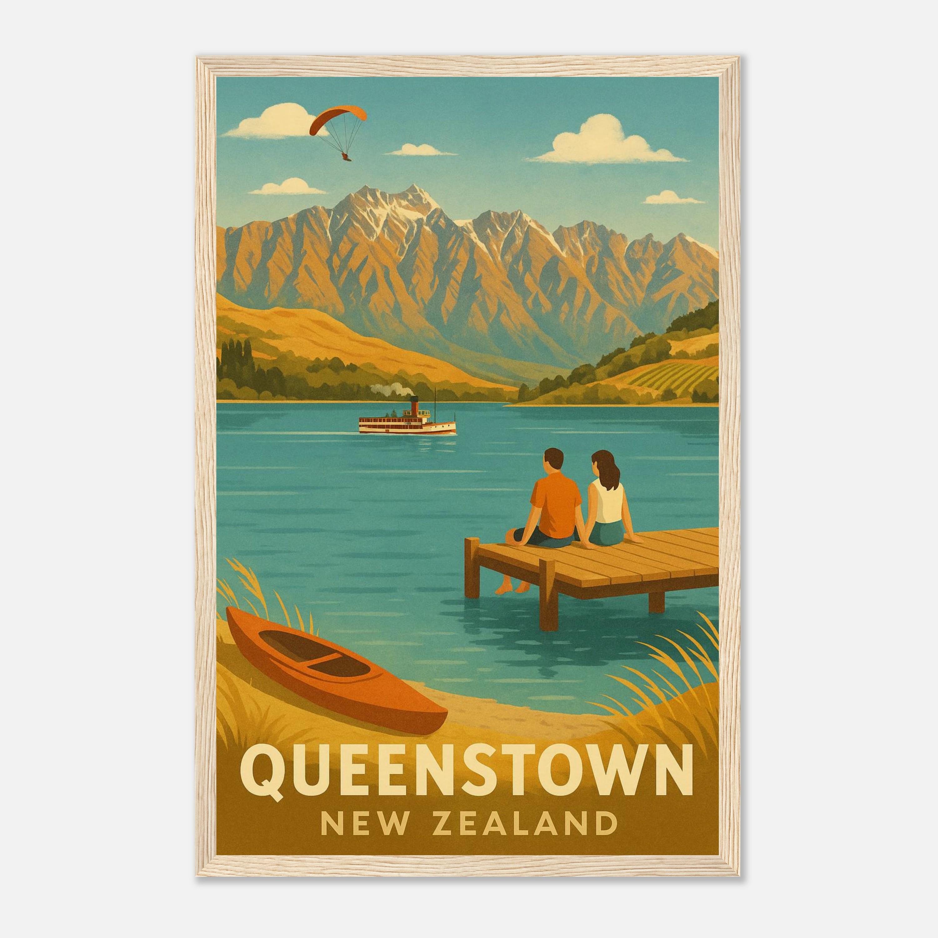 New Zealand Vintage Travel Poster - Etsy