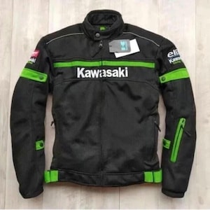 Kawasaki Motorcycle Jacket Mesh Fabric Summer Motorbike Riding Biker Jacket