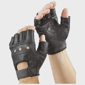 Premium Leather Fingerless bicycle Gloves – Comfortable Durable Riding Gear for Men & Women