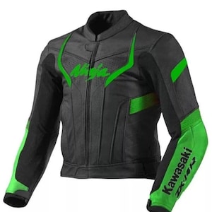 Kawasaki Ninja Motorcycle Racing Biker Leather Jacket Motorbike Riding Jacket