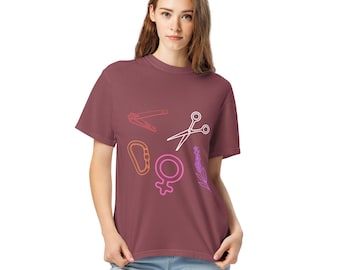Lesbian Symbols T-shirt for Sapphic WLW Queer LGBTQ Women with carabiner