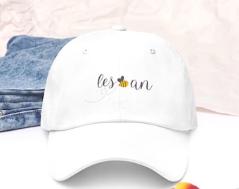 Lesbian Hat, Sapphic Hat, WLW Dad hat, Queer Baseball Cap, LGBTQ+ cap, cotton hat for lesbians, LGBT queer women accessories  withcute bee