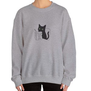 Cute Lesbian Sweatshirt for sapphics queers LGBT WLW gay women, gay pride sweater top, funny cat book minimalistic aesthetic jumper pullover