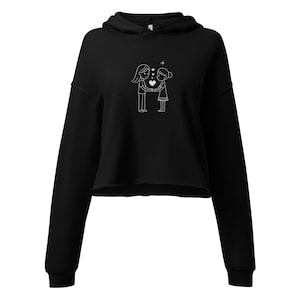 Subtle Lesbian Crop Hoodie, Subtle sapphic hoodie, WLW queer LGBTQ + cropped hoodie for women loving women, cute girlfriends