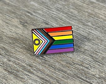 All Inclusive Progress Pride Flag Enamel Pin: LGBTQIA+ Ally Accessory (0.75") Intersex Pin