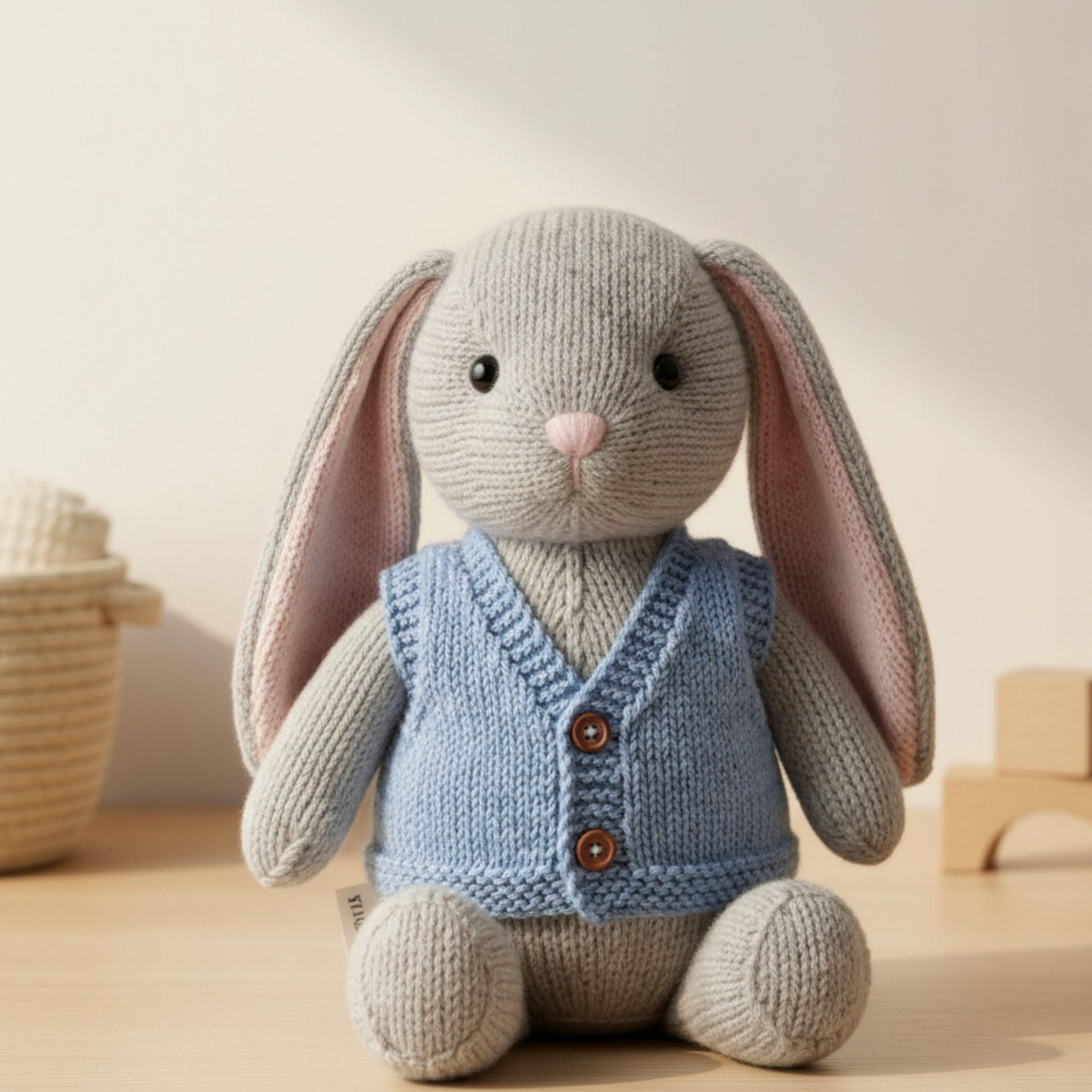 Bunny Vest Knitting Pattern PDF, Rabbit Waistcoat Pattern, Toy Bunny ...