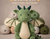 Dragon Knitting Pattern – PDF Digital Download – Easy Amigurumi Dragon Plush Toy Knit