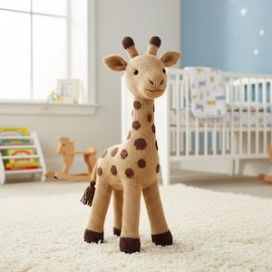 Stickmönster för giraff | Stickad giraffleksak | Stickmönster för djurleksak | Babygiraffplysch PDF