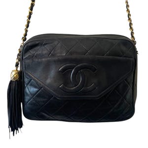CHANEL Lambskin Quilted Tassel Camera bag