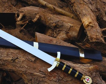 Handmade Templar Sword Replica | Stainless Steel Crusader Collectible with Scabbard