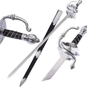 Zorro Sword Replica – Handmade Rapier Sword with Scabbard | Legend of Zorro Collectible | Cosplay Prop | Gift for Him Her | Movie Sword