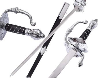 Handmade Zorro Sword Replica – Stainless Steel Rapier with Scabbard