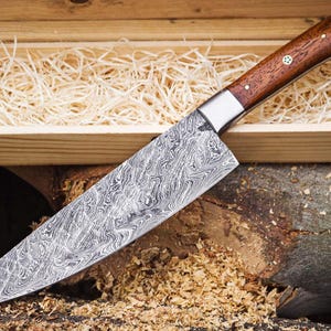Hand Forged Damascus Steel Chef Knife, Damascus Chef knife, Kitchen Chef Knife, Christmas Gift, Gift for her, Groomsmen and Anniversary Gift