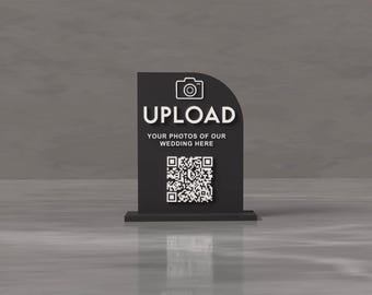 Custom QR Code Wedding Photo Sign, wedding Guest Upload photos, Photo Sharing sign, photo sign for parties photo upload sign for weddings