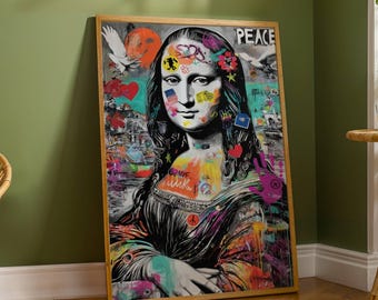 モナリザ スマイル バンクシー いたずら ルーブル美術館 - 額入り