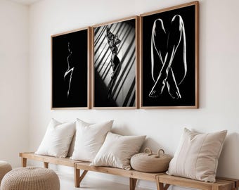 Sexy Woman Canvas Print Set: Bedroom Art, Sensual Art, Unframed