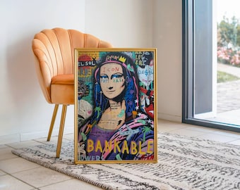 モナリザ スマイル バンクシー いたずら ルーブル美術館 - 額入り