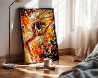 Watercolor Sensual Woman Canvas Print: Elegant Bedroom Art, Unframed