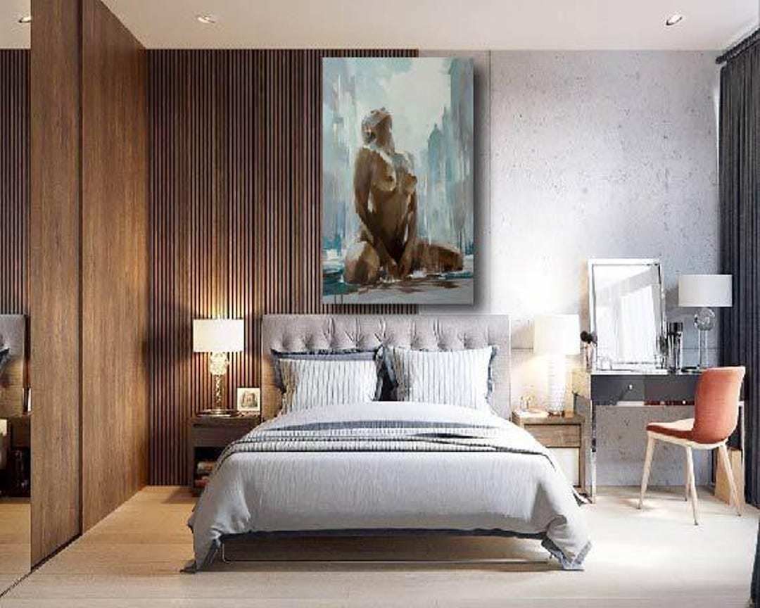 Sexy Naked Woman Canvas Poster Print, Naked Woman Art, Bedroom Art ...