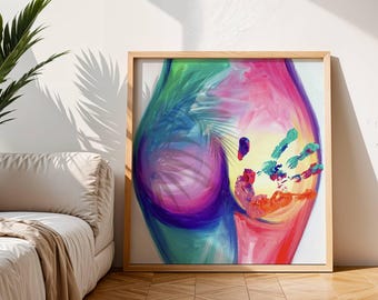 Colorful Woman Canvas Print: Sensual Pop Art, Unframed
