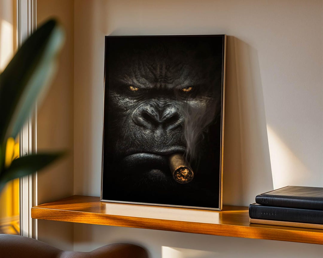 Mafia Style Gorilla Canvas Print: Humorous Gangster Wall Art