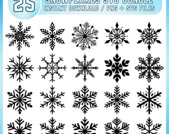 Sneeuwvlok SVG-bundel, wintersneeuwvlok PNG, kerstsneeuwvlok Svg-set, sneeuwvlok silhouet ontwerpen, sneeuwvlok SVG-collectie