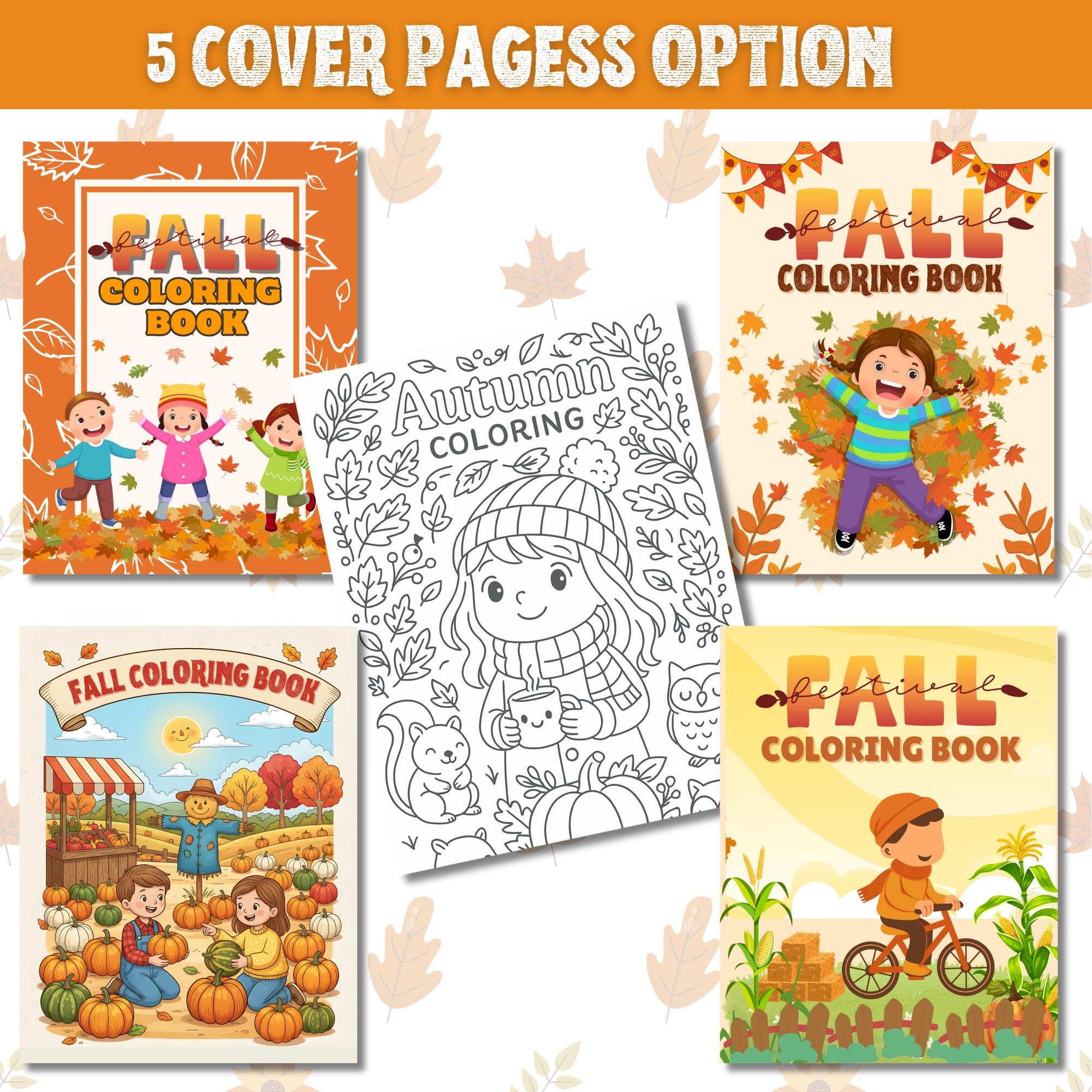 60 Fall Coloring Pages for Kids, Cozy Fall Coloring Book, Fall ...