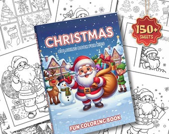 Dibujos para colorear de Navidad, Libro para colorear de Navidad, Hojas para colorear de Navidad, Dibujos para colorear de invierno, Dibujos para colorear de Navidad para niños, Invierno