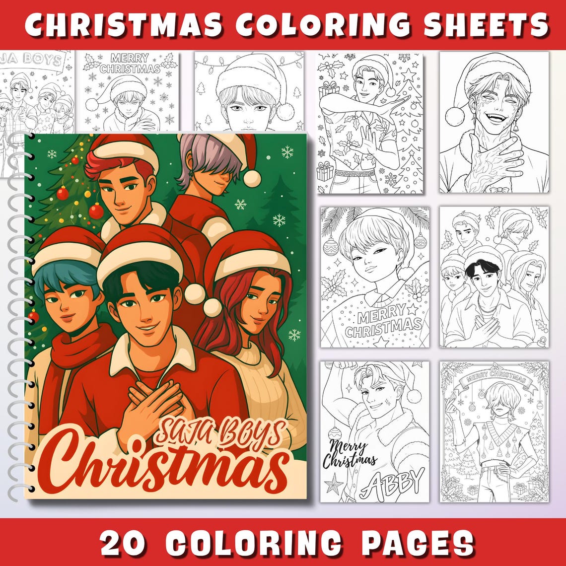 Demon Hunters Kpop Coloring Pages, 20 K-pop Coloring Book ,kpop