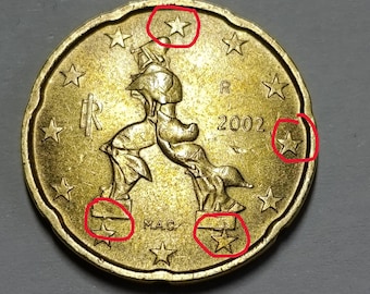 2002 イタリア 希少コイン 50 ユーロ セント 1 枚目の地図、マルクス