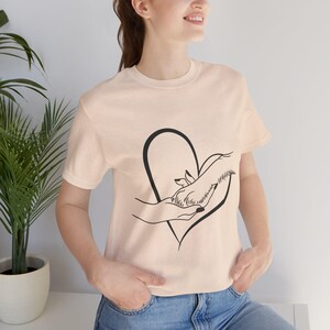 Heartfelt Connection Tee, Inspirational Tee, Gift for Cat Lovers, Casual Wear, Unisex Short Sleeve Shirt