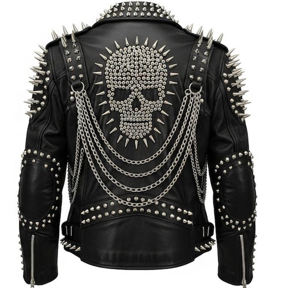 ジャケット・アウター opium darkwear punk studs riders jacket AW23 OPIUM EMBROIDERED LEATHER JACKET – OBTAIND
