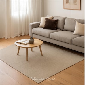 Alfombra Kilim neutra: ligera y minimalista, de tejido plano, para un hogar acogedor, dormitorio o sala de estar, alfombra escandinava hecha a mano.