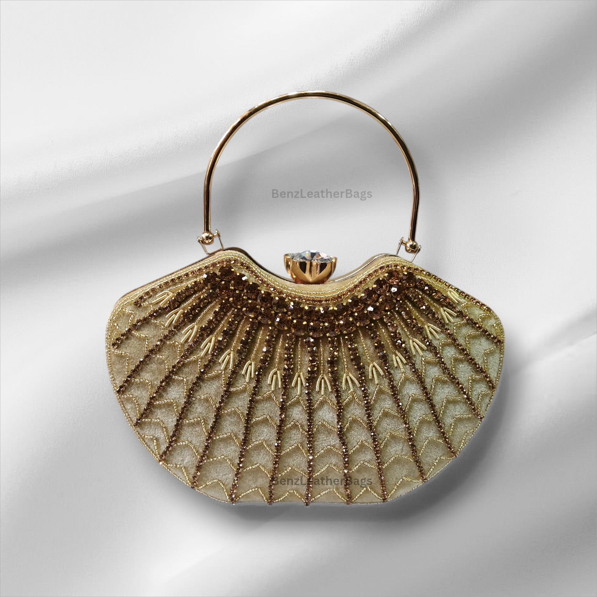 Baded Clutch Gold Velvet bag wedding-gifte, womenly bag present for mother, party gift best wedding gift, Anniversary gift engagement