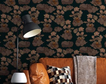 Papel pintado tradicional tailandés de loto, mural de nubes antiguas, papel de contacto de arte asiático, decoración zen mística