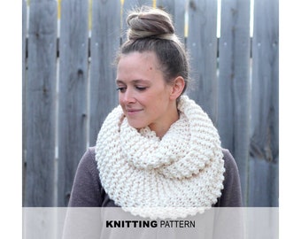 KNITTING PATTERN -Cozy and Thick Infinity Scarf Knitting Pattern- Instant Download- PDF File