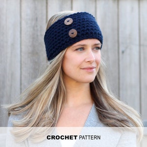 CROCHET PATTERN - Cozy Warm Woman's Headband Crochet Pattern- Crocheted Ear Warmer Pattern- Instant Download- PDF