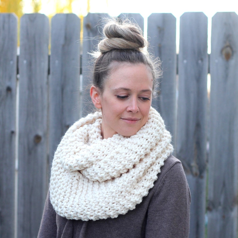 Cozy Infinity Scarf in off White Fisherman off White Soft and Etsy