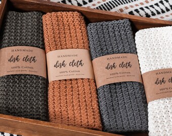 100% Cotton Large Dishcloth- Soft Cotton Face Cloth- Two Sizes- Choose your color