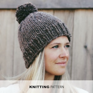 KNITTING PATTERN -The Belle Beanie Pattern- Woman&#39;s Hat Pattern- Beanie Pattern- Instant Download- PDF File
