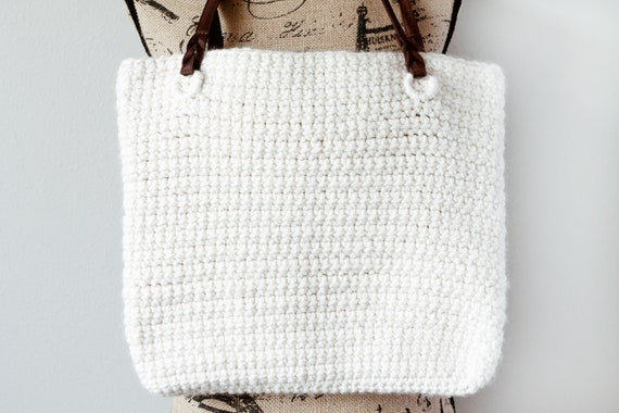crochet white bag