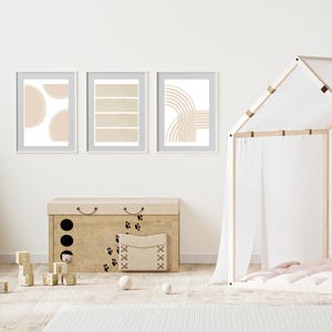 Boho Minimalist Beige Neutral Wall Art Print