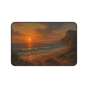 Sunset Beach Desk Mat | Computer Mouse Pad | Office Decor | Home Office Gift | Gaming Mat | Coastal Aesthetic